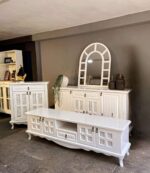 ست میز کنسول و میز تی وی و جاکفشی مدل رنگی حصیرخور