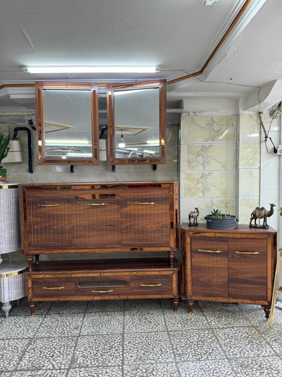 photo_2024-09-17_05-02-44 ست میز کنسول و میز تی وی و جاکفشی مدل دیاموند - Image 1