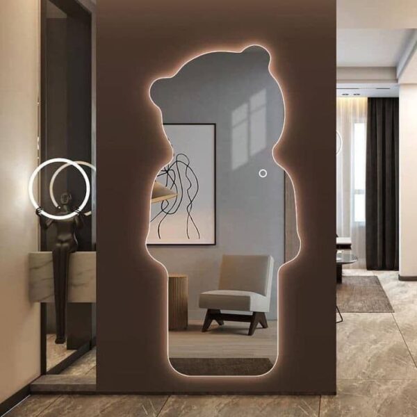 اینه ایستاده دفرمه نئون دار مدل تدی