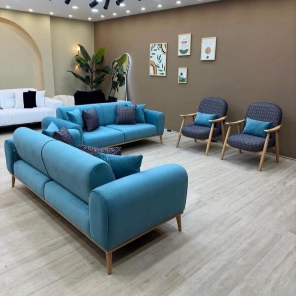 مبل هفت نفره مینیمال رنگ ابی