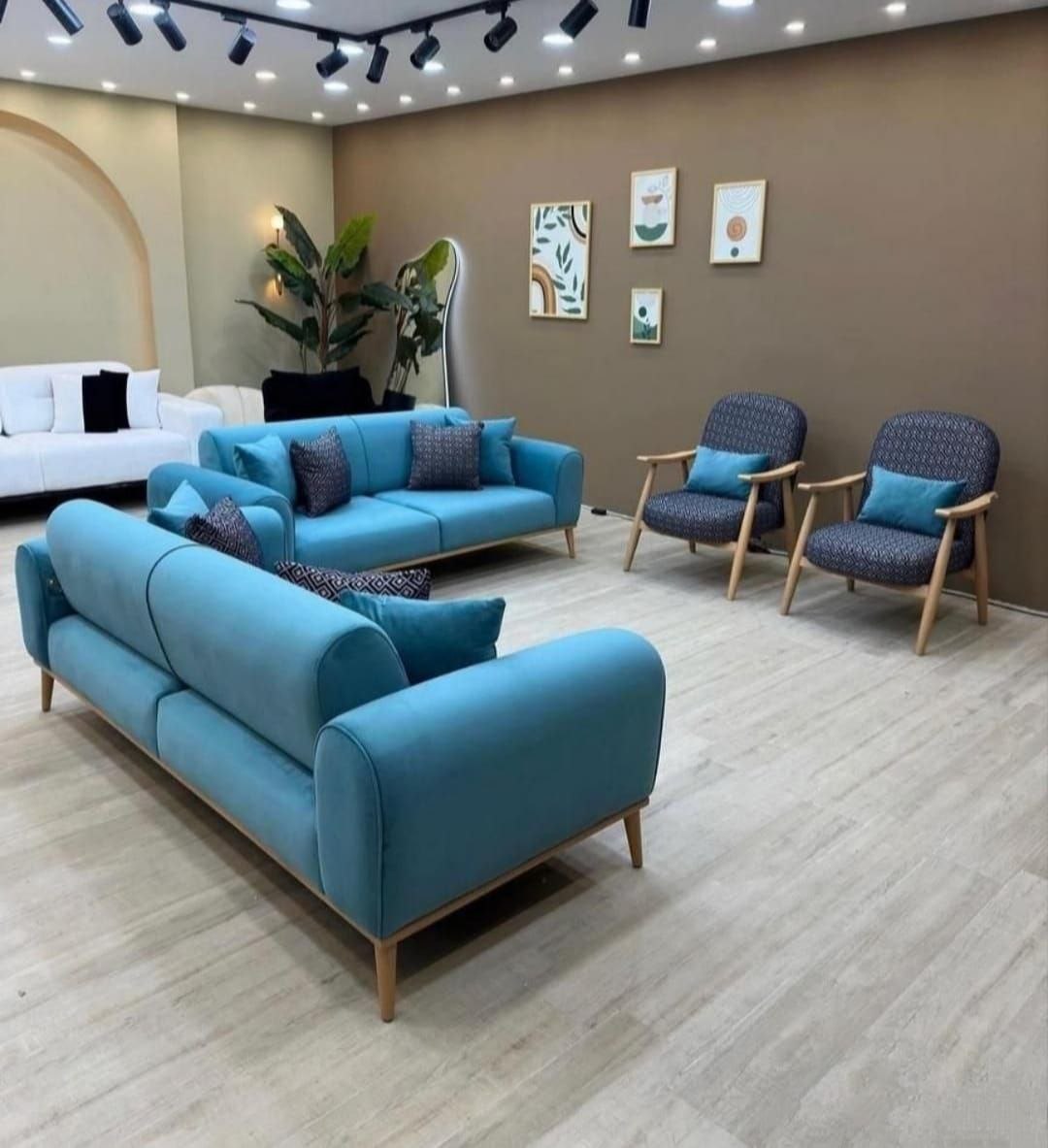 photo_2024-11-28_14-08-31 مبل هفت نفره مینیمال رنگ ابی - Image 1