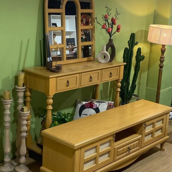 میز تی وی و کنسول رنگی حصیر مینیمال