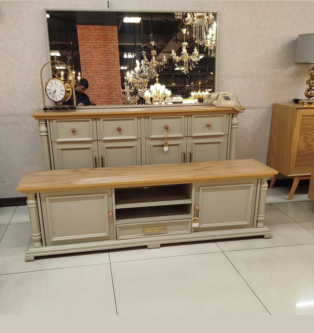 photo_2025-02-10_13-17-20 میز تی وی و اینه کنسول رنگی اذرخش - Image 1