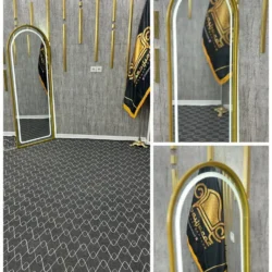 اینه ایستاده گنبدی فلزی ساده نئون دار