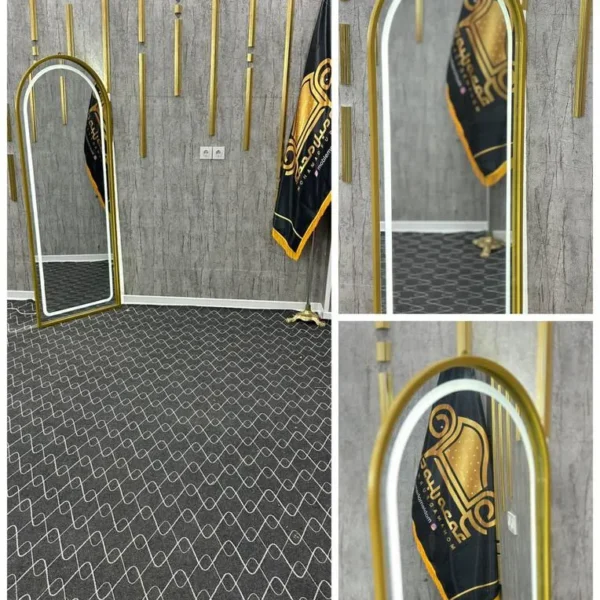 اینه ایستاده گنبدی فلزی ساده نئون دار