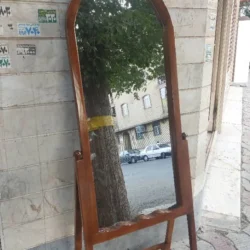 اینه ایستاده مدل گنبدی بیضی باکس دار چوبی