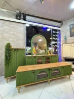 ست میز تلویزیون اینه کنسول و جاکفشی مدل شیشه خور