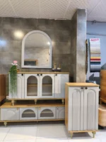 ست میز تلویزیون اینه کنسول و جاکفشی مدل شیشه خور