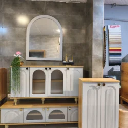 ست میز تلویزیون اینه کنسول و جاکفشی مدل شیشه خور