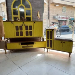 ست میز تلویزیون اینه کنسول و جاکفشی مدل حصیر قاسمی