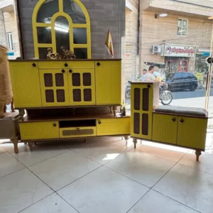 ست میز تلویزیون اینه کنسول و جاکفشی مدل حصیر قاسمی