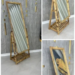 اینه ایستاده مدل چوبی گلدونی