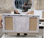 آینه کنسول مدل حصیر خور کد 2