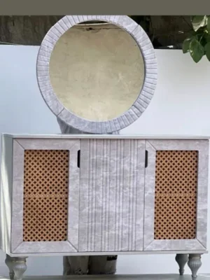 آینه کنسول مدل حصیر خور ساده
